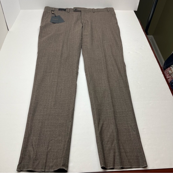 Ted Baker London Modern‎ Jerome Pant Men 40R 40 Regular Brown Wool Unhemmed NEW - Picture 1 of 11